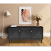 Balcão Buffet Marrocos 167 Cm 3 Pts Laca com Porta Geométrica 3D.