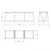 Banco Ricco 3 Lugares Base Metal com Assento Estofado