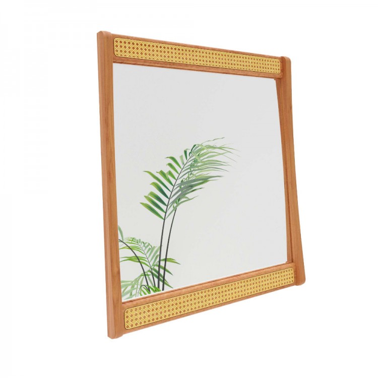Espelho Ricco 105 X 94 Cm Madeira com Palhinha