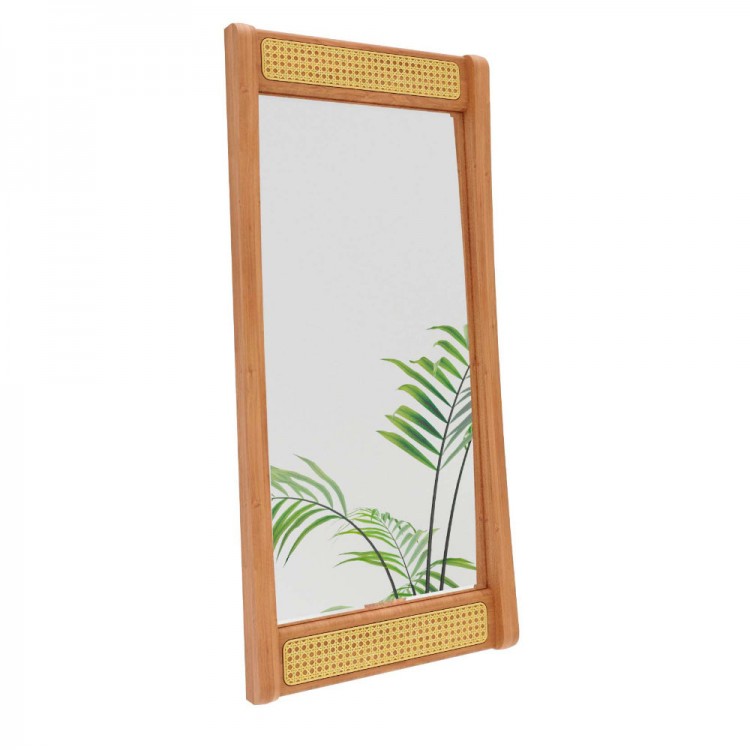 Espelho Ricco 105 X 48 Cm Madeira com Palhinha