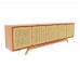 Balcão Buffet Ricco 273 Cm 5 Pts Laminado com Portas em Palhinha
