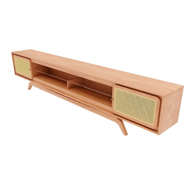 Rack Tv Ricco 273 Cm Laminado com Portas em Palhinha