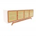 Balcão Buffet Ricco 220 Cm 4 Pts Laca com Portas em Palhinha
