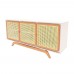 Balcão Buffet Ricco 167 Cm 3 Pts Laca com Portas em Palhinha