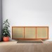 Balcão Buffet Ricco 167 Cm 3 Pts Laminado com Portas em Palhinha