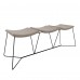Banco Ricco 3 Lugares Base Metal com Assento Estofado