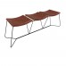 Banco Ricco 3 Lugares Base Metal com Assento Estofado