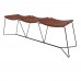 Banco Ricco 3 Lugares Base Metal com Assento Estofado
